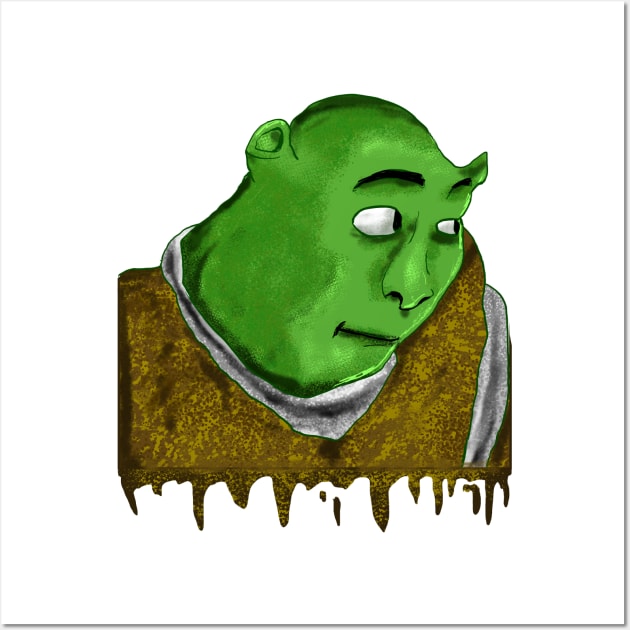 Shrek meme face Wall Art by DeathAnarchy